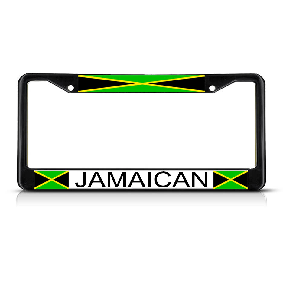 JAMAICA JAMAICAN FLAG Black Heavy Duty Metal License Plate Frame eBay