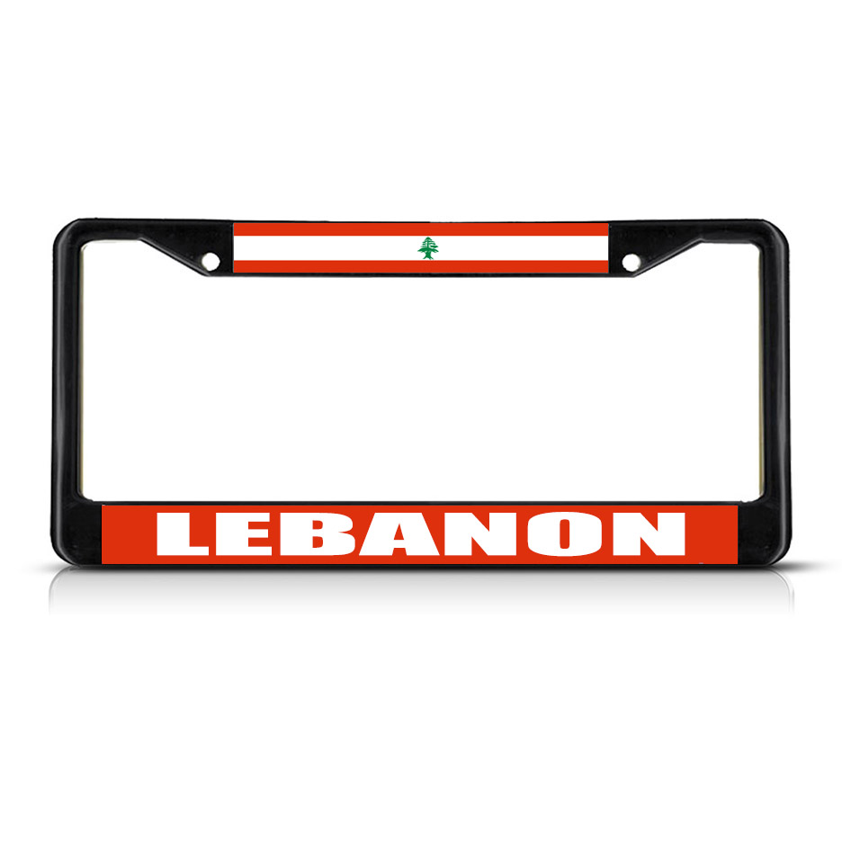LEBANON FLAG Metal License Plate Frame Tag Border Two Holes eBay