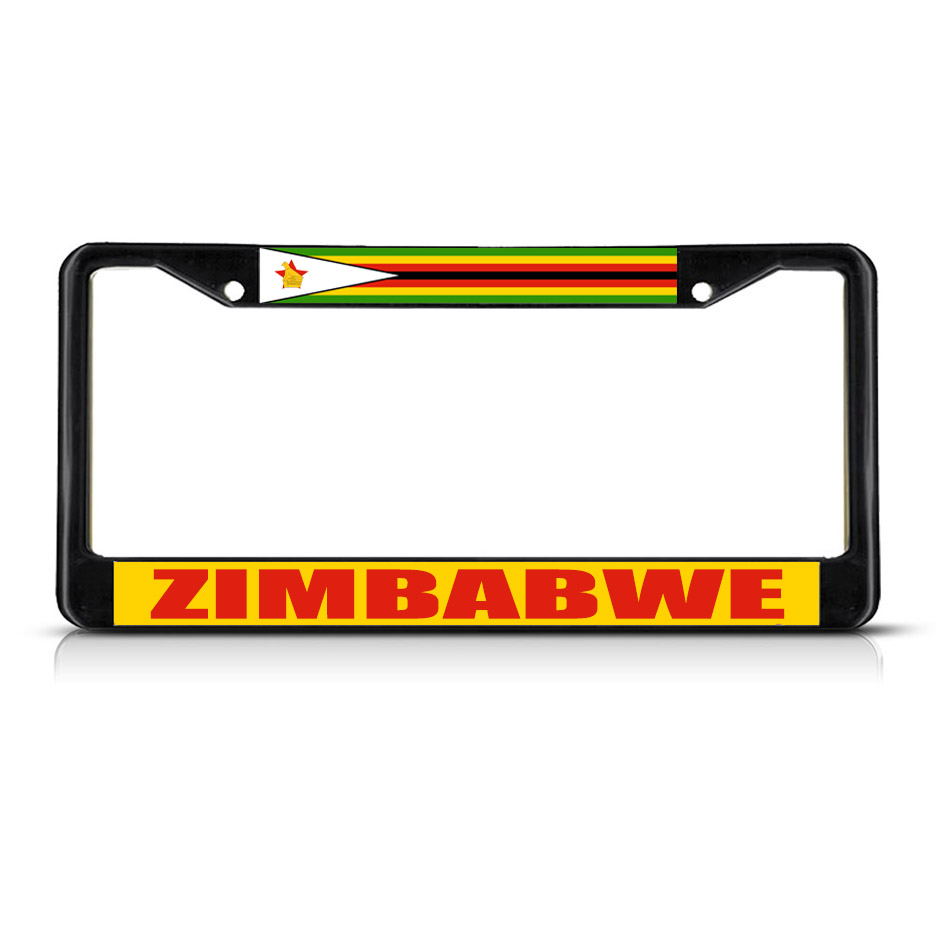 ZIMBABWE FLAG Metal License Plate Frame Tag Border Two Holes eBay