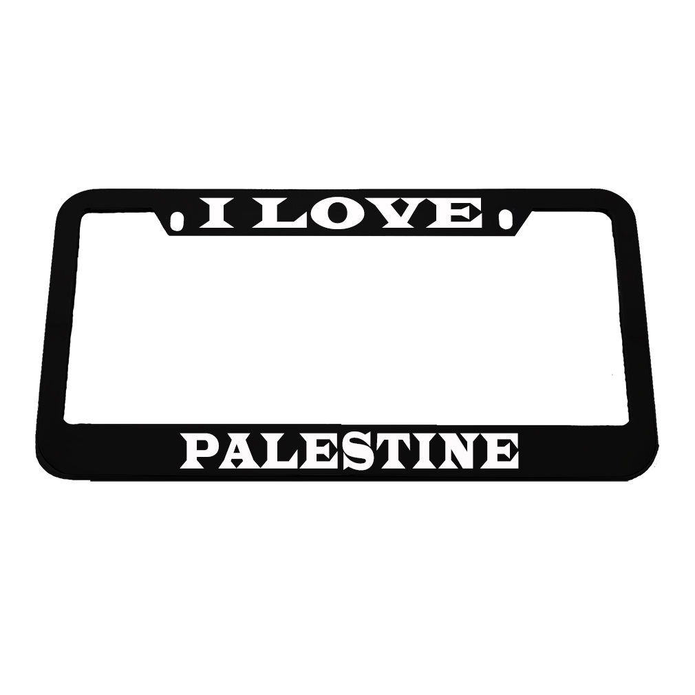 LICENSE PLATE FRAME I Love Palestine Zinc Weatherproof Car Accessories